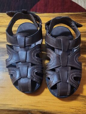 Carters Brown Leather Kids Sandals